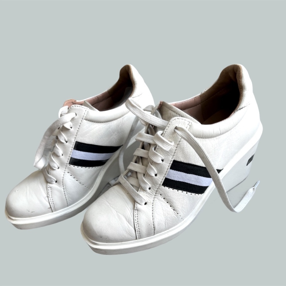 Linea Paolo KANDIS black and white wedge sneaker